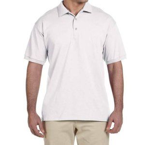 Hanes Supersoft Mens 100% Cotton White Polo Shirt